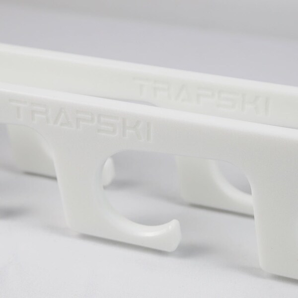 Trapski Fishing Rod Rack, Wall/Ceiling Mount, Marine Grade HDPE, Holds 6 or 12 + Stackable Storage, 2PK - ROD-2WRACK6-WHT