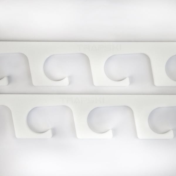 Trapski Fishing Rod Rack, Wall/Ceiling Mount, Marine Grade HDPE, Holds 6 or 12 + Stackable Storage, 2PK - ROD-2WRACK6-WHT