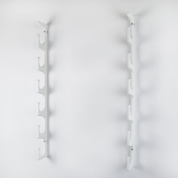 Trapski Fishing Rod Rack, Wall/Ceiling Mount, Marine Grade HDPE, Holds 6 or 12 + Stackable Storage, 2PK - ROD-2WRACK6-WHT