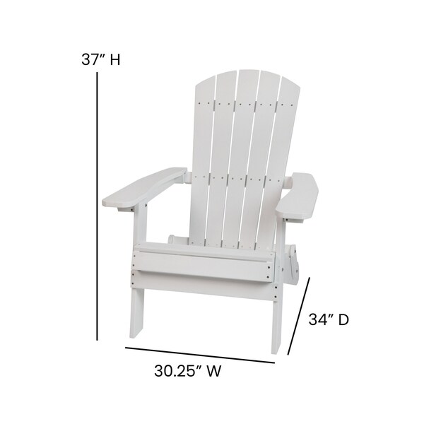 Flash Furniture White Folding Adirondack Chairs-Teal Cushions, 2PK - 2-JJ-C14505-CSNTL-WH-GG
