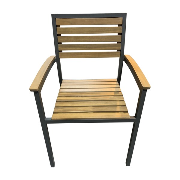 Panama Jack Outdoor Panama Jack Boca Grande Stackable Dining Armchairs Set of 2 - PJO-3201-GRY-AC-SET2