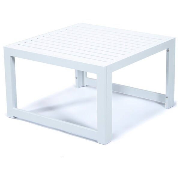 Leisuremod Chelsea Patio Coffee Table With White Aluminum - CT30W