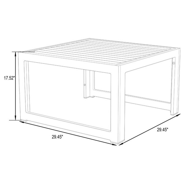 Leisuremod Chelsea Patio Coffee Table With White Aluminum - CT30W