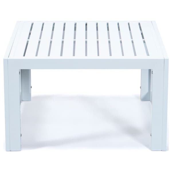 Leisuremod Chelsea Patio Coffee Table With White Aluminum - CT30W