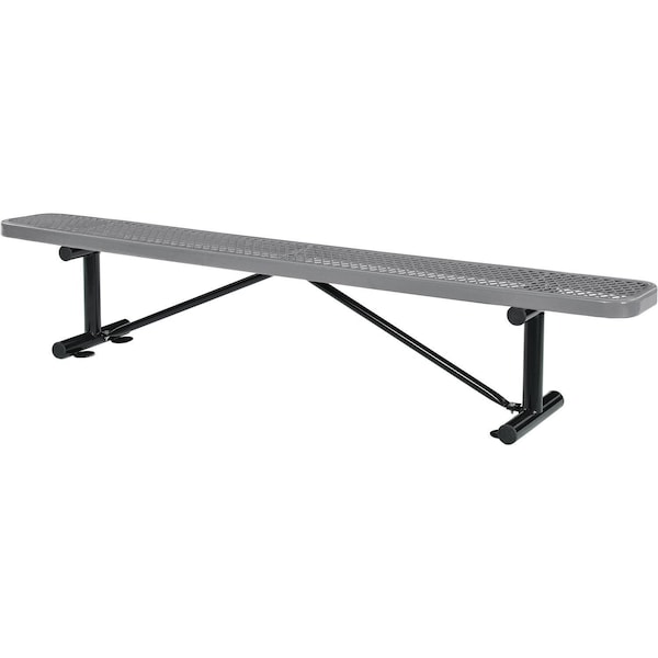 Global Industrial 96L Expanded Metal Mesh Flat Bench, Gray - 277157GY