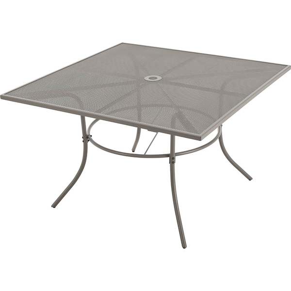 Global Industrial 48in Square Outdoor Table, Steel Mesh, Gray - 262081GY