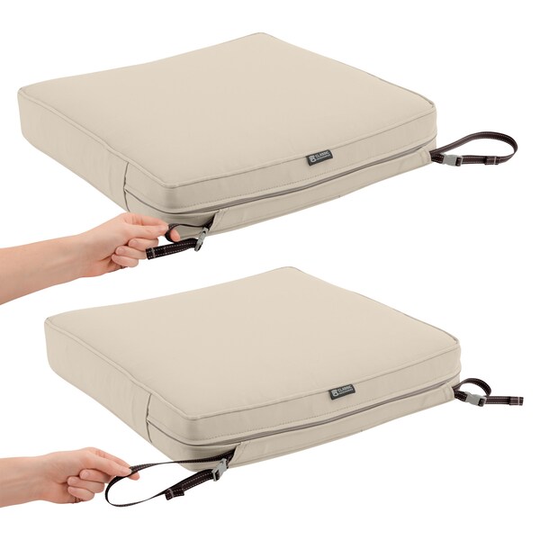 Classic Accessories Montlake Antique Beige Cushion Set, 25"x25"x5" - 62-020-BEIGE-SET