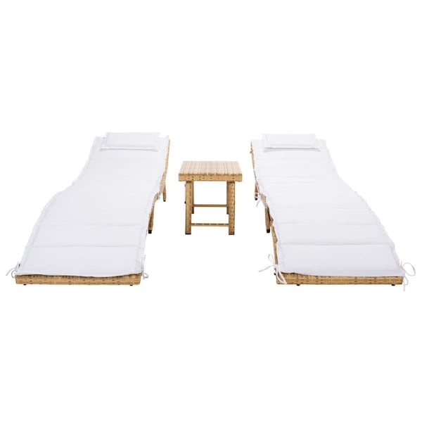 Safavieh Carew Sunlounger Set, Natural - 3 Piece - PAT7720D