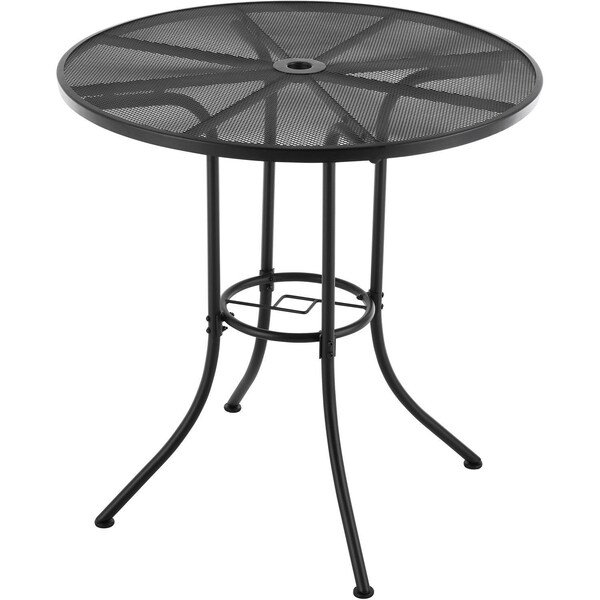 Global Industrial Interion 36 Round Outdoor Counter Height Table, Steel Mesh, Black - 262092