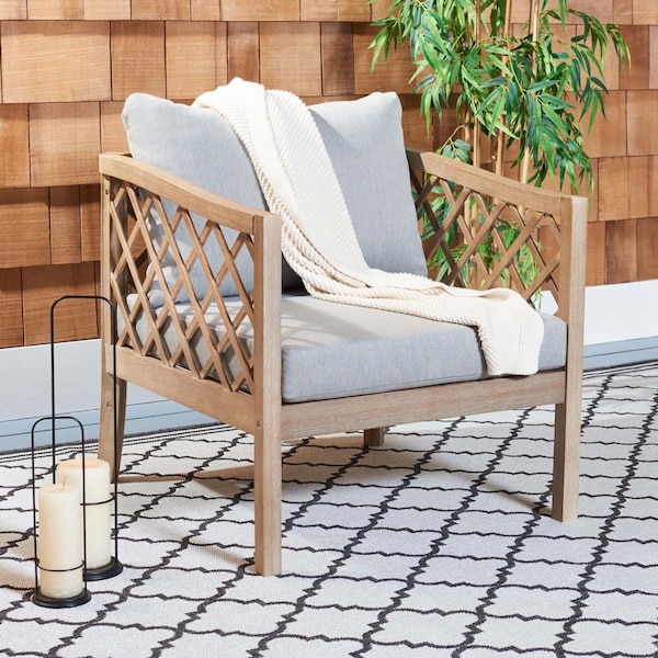 Safavieh Fiji Wood Patio Chair, Darrk Brown & Beige - CPT1036A