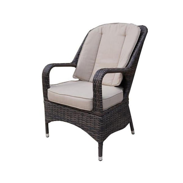 Direct Wicker Brown Outdoor Garden Lamao Rattan Aluminum Frame Dining Chairs, 2PK - UBS-PAC-009-BROWN