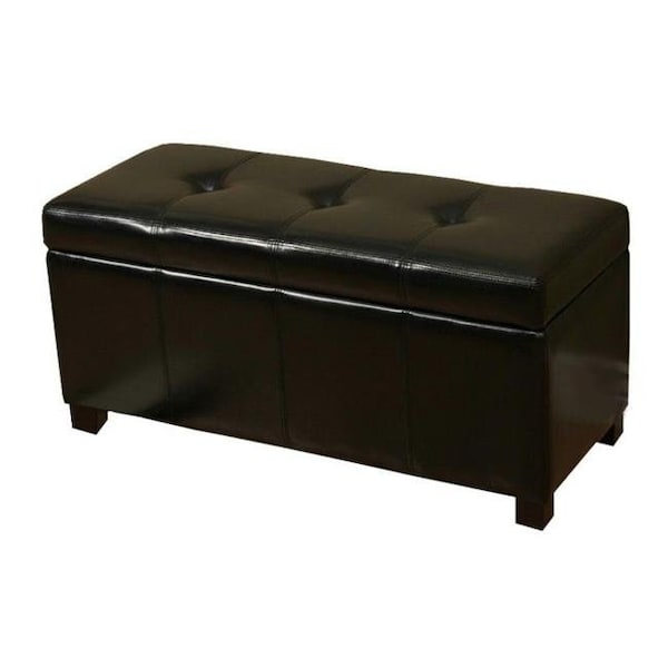 Warehouse Of Tiffany Warehouse Of Tiffany WT-M1157-WB BLACK Warehouse of Tiffany Ariel Black Leather Storage Bench - WT-M1157-WB BLACK