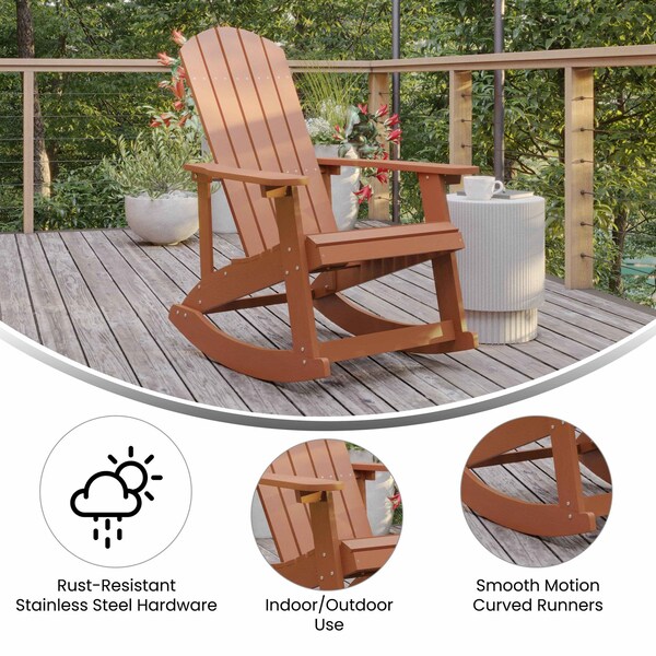Flash Furniture White Poly Resin Adirondack Rocking Chairs, 2PK - JJ-C14705-RED-2-GG