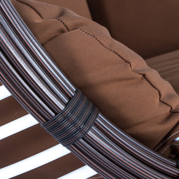 Leisuremod Wicker Hanging Egg Swing Chair Indoor Outdoor Use, Brown - ESC38BR