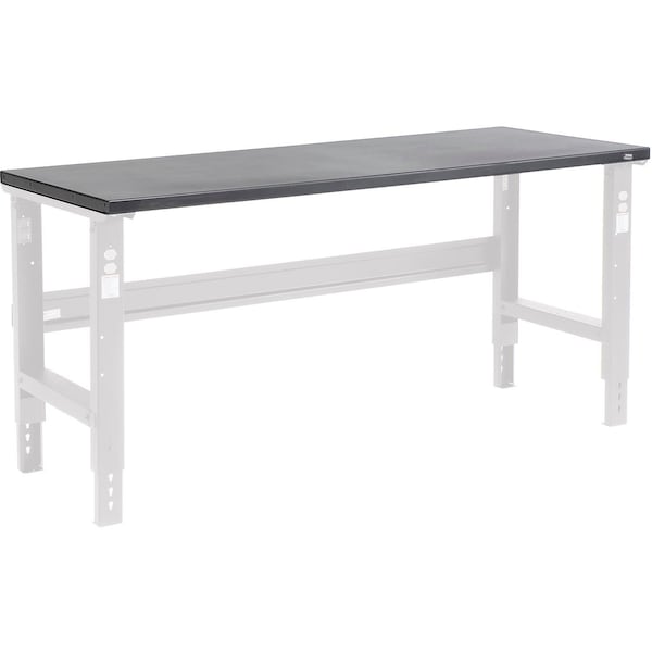 Global Industrial Workbench Top, Steel Square Edge, 72inW x 30inD x 1-3/4in Thick, Black - 185722BK