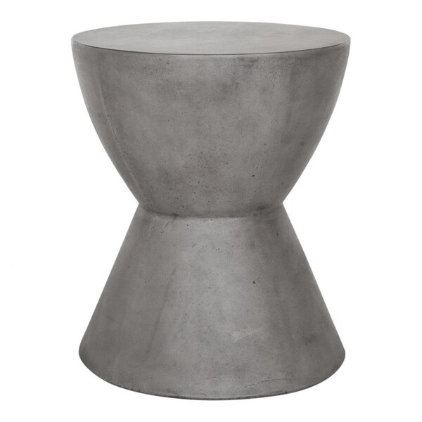 Moes Home Collection Hourglass Outdoor Stool, Dark Grey - 18 x 15 x 15 in. - BQ-1022-25