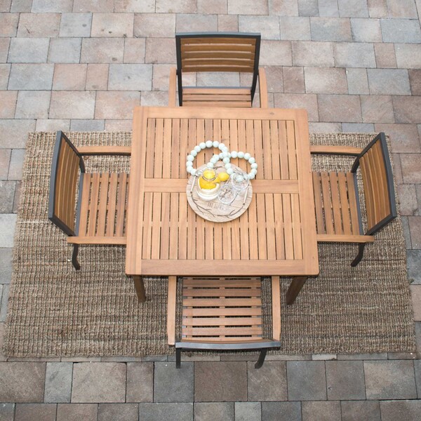 Panama Jack Outdoor Panama Jack Boca Grande 5-Piece Square Dining Set - PJO-3201-GRY-5DA-CUSH