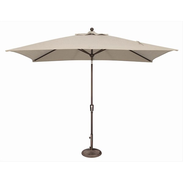 Gan Eden 6 x 10 ft. Rectangle Push Button Tilt Market Umbrella Antique Beige - GA2650491