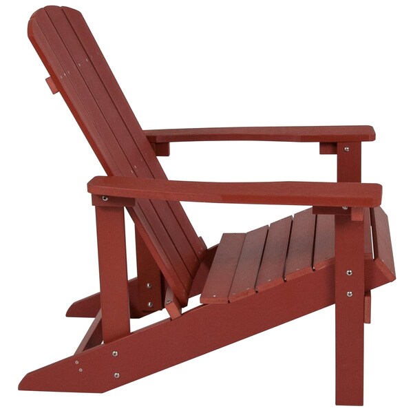 Flash Furniture Red Poly Resin Adirondack Chair 4PK - 4-JJ-C14501-RED-GG