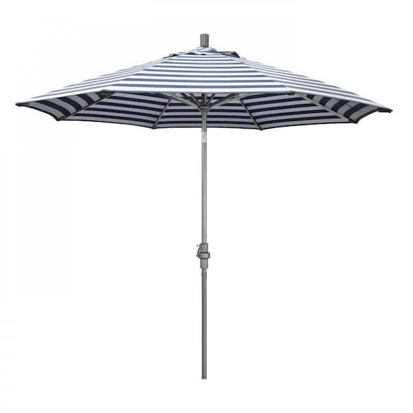 California Umbrella Patio Umbrella, Octagon, 102.38" H, Olefin Fabric, Navy White Cabana Stripe - 194061016725