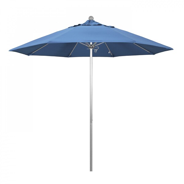 California Umbrella Patio Umbrella, Octagon, 103" H, Olefin Fabric, Frost Blue - 194061005866
