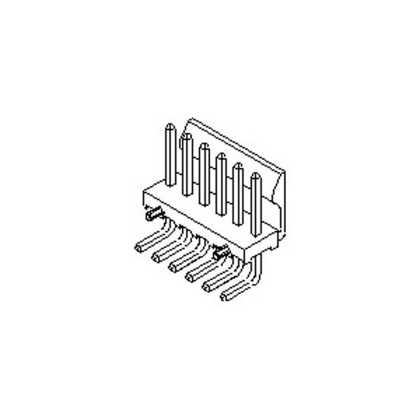 Molex Board Connector, 7 Contact(S), 1 Row(S), Male, Right Angle, 0.156 Inch Pitch, Solder Terminal,  - 26645070