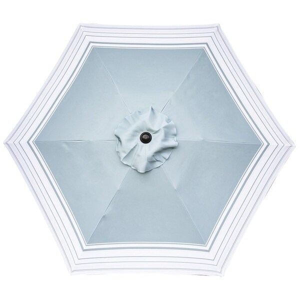 Seasonal Trends Tilt/Crank Market Umbrella, 94.4 in H, 106.2 in W Canopy, 106.3 in L Canopy, Hexagonal Canopy - 59794