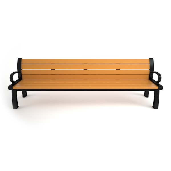 Frog Furnishings Cedar 8' Heritage Bench with Black Frame - PB 8CEDBFHER