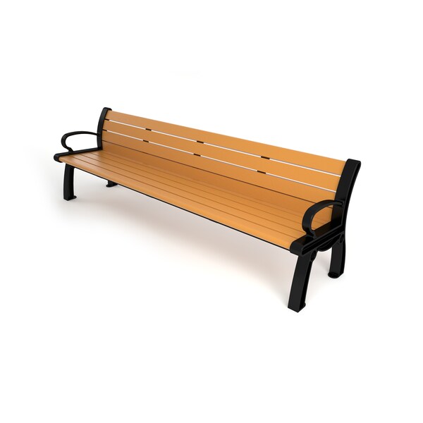 Frog Furnishings Cedar 8' Heritage Bench with Black Frame - PB 8CEDBFHER