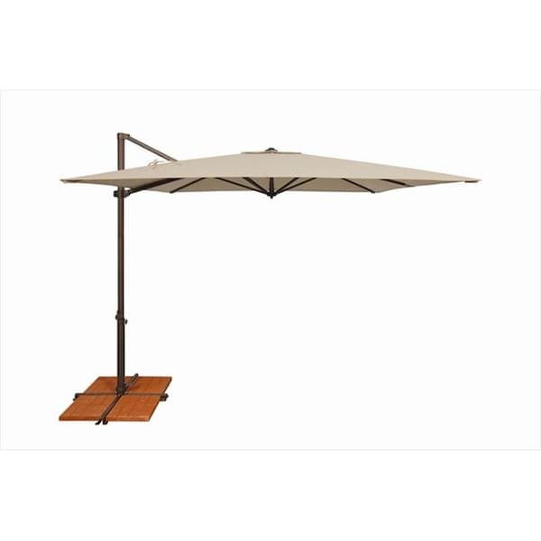 Simplyshade SimplyShade 8.6 ft. Skye Square Rotating Cantilever Umbrella With Cross Base  Beige - SSAG5A-86SQ00-D2422