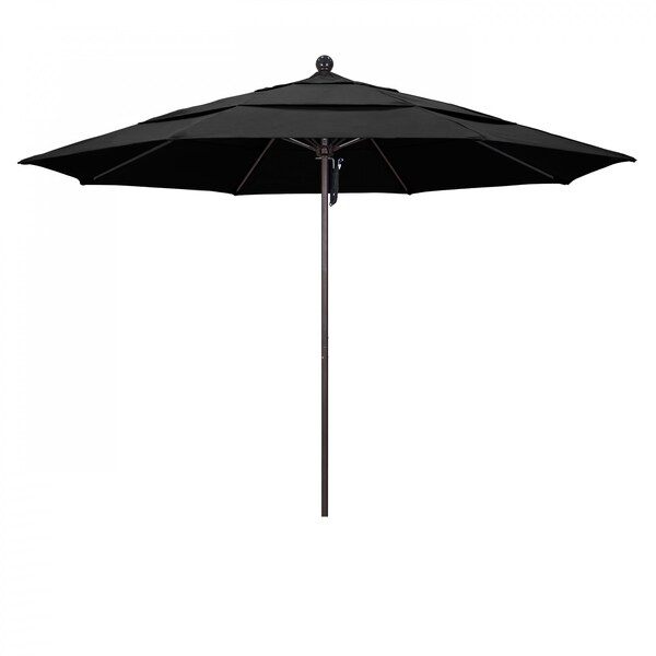 California Umbrella Patio Umbrella, Octagon, 107" H, Olefin Fabric, Black - 194061001370