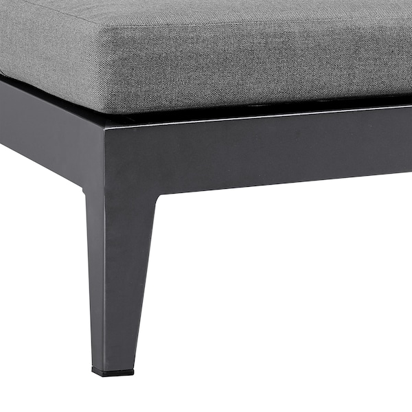 Armen Living Argiope Outdoor Patio Adjustable Chaise Lounge Chair in Aluminum with Gray Cushions - 840254333017