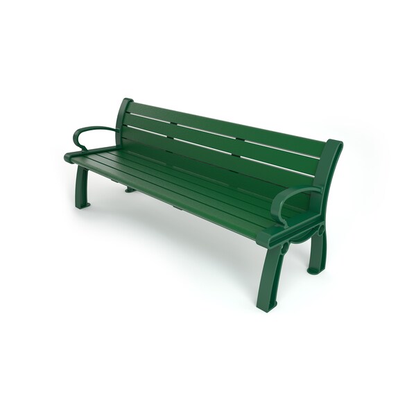 Frog Furnishings Green 6' Heritage Bench with Green Frame - PB 6GREGFHER