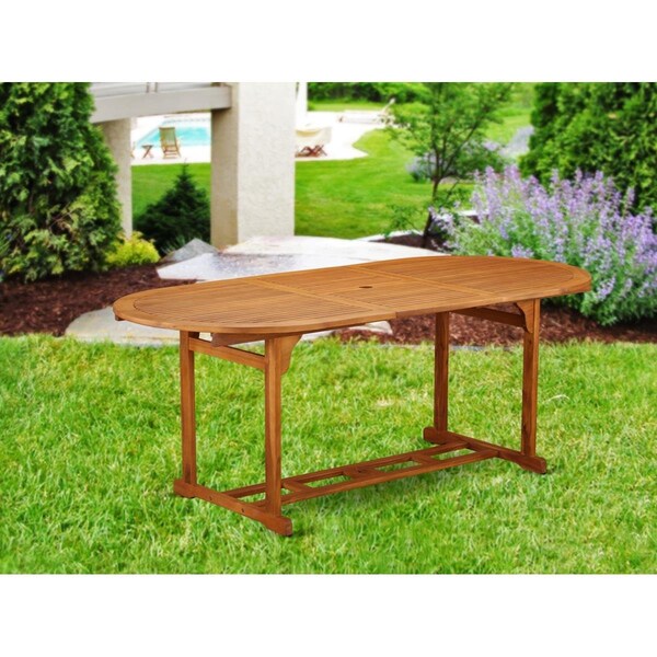 Invernadero Beasley Oval Terrace Acacia Solid Wood Dining Table with Extension Butterfly Leaf - IN2246051