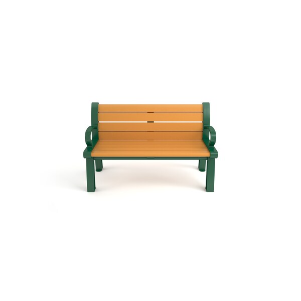 Frog Furnishings Cedar 4' Heritage Bench with Green Frame - PB 4CEDGFHER