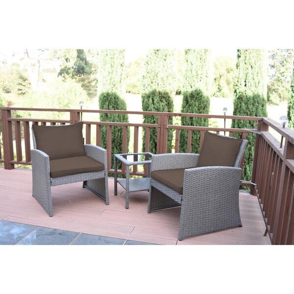 Propation 2 in. Mirabelle Bistro Set with Brown Cushion - 3 Pieces - PR3012174