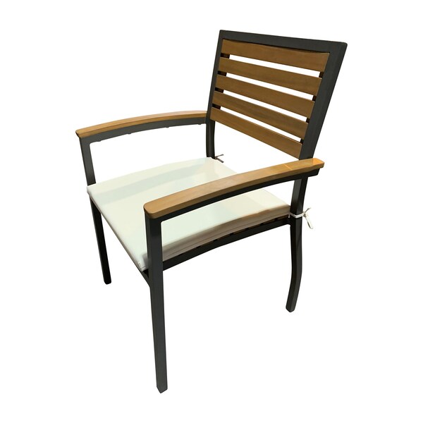 Panama Jack Outdoor Panama Jack Boca Grande Stackable Dining Armchairs Set of 2 - PJO-3201-GRY-AC-CUSH-SET2