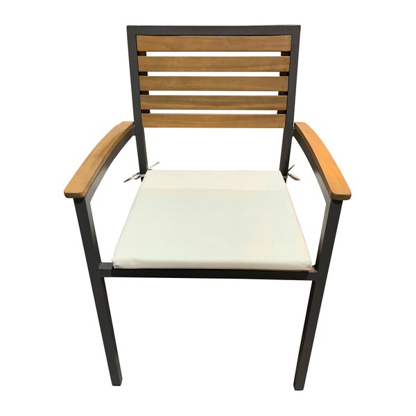 Panama Jack Outdoor Panama Jack Boca Grande Stackable Dining Armchairs Set of 2 - PJO-3201-GRY-AC-CUSH-SET2