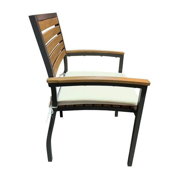 Panama Jack Outdoor Panama Jack Boca Grande Stackable Dining Armchairs Set of 2 - PJO-3201-GRY-AC-CUSH-SET2