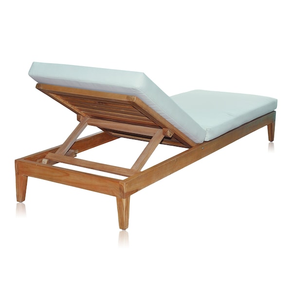 Panama Jack Outdoor Panama Jack Bali Teak Chaise Lounge with Cushion - PJO-3601-NAT-CL-CUSH