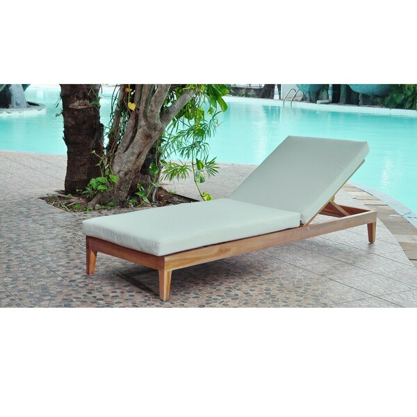 Panama Jack Outdoor Panama Jack Bali Teak Chaise Lounge with Cushion - PJO-3601-NAT-CL-CUSH