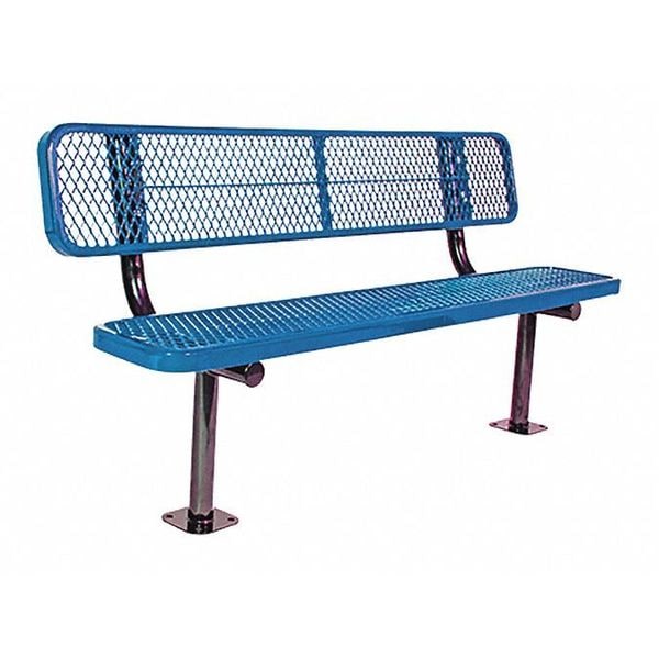 Ultrasite Surface Mount Park Bench W/ Back, Black - 940SM-V6-BLACK