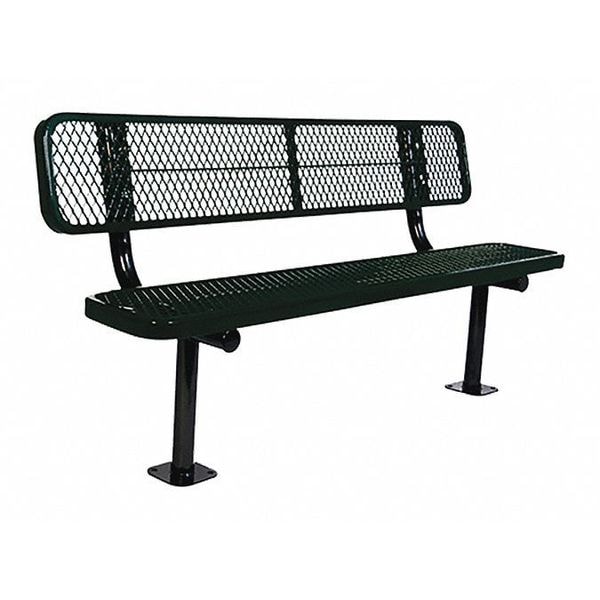 Ultrasite Surface Mount Park Bench W/ Back, Blue - 940SM-V6-BLUE