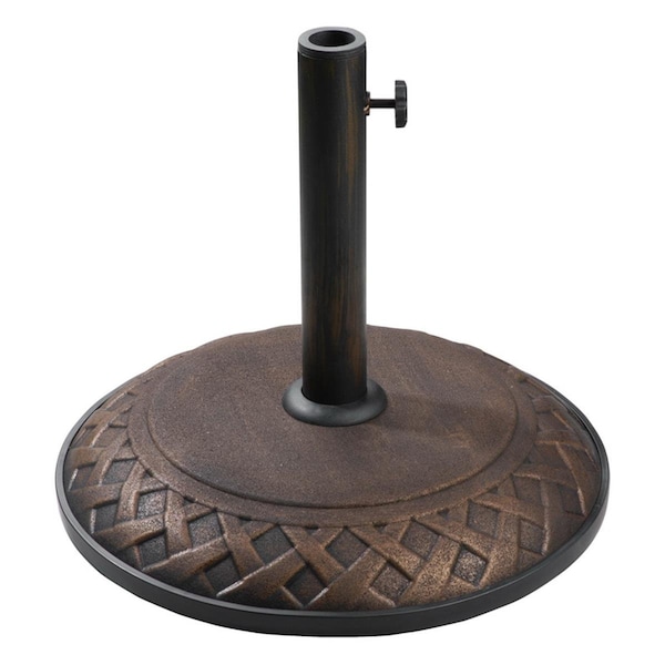 International Caravan Compound Resin Basket Weave Umbrella Stand, Bronze - 23800-15-BZ