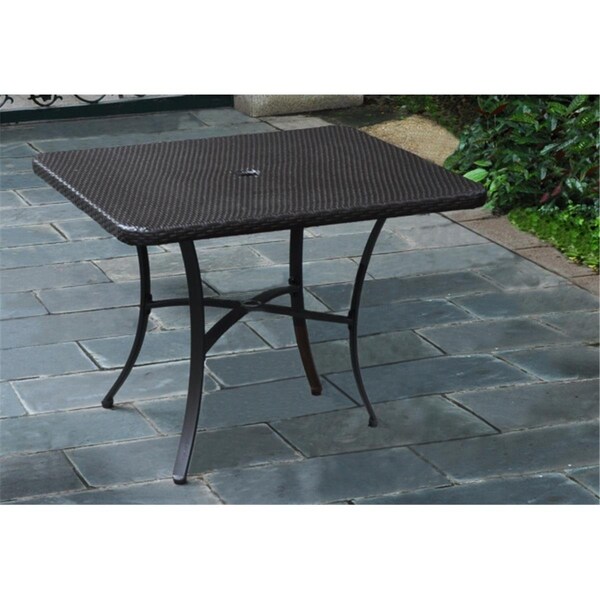 International Caravan Bardelona Resin Wicker-Aluminum 39 in. Square Dining Table - Chocolate - 4206-SQ-CH