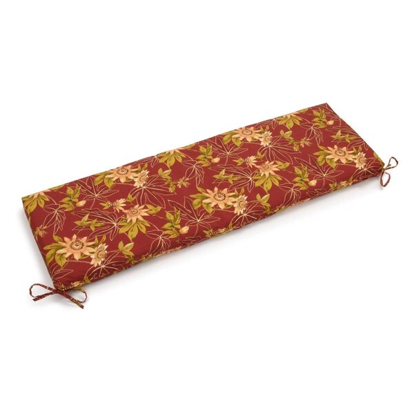 Blazing Needles 54 x 19 in. Patterned Outdoor Spun Polyester Bench Cushion, Passion Ruby - 954X19-REO-16