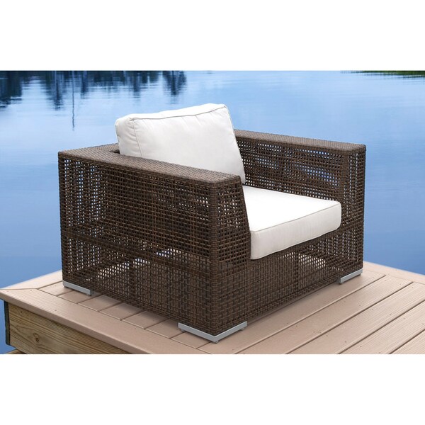 Hospitality Rattan Patio Soho Lounge Chair with Cushion - 903-1323-JBP-C