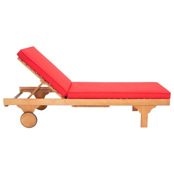 Safavieh Newport Chaise Lounge Chair, Natural & Red - PAT7022R
