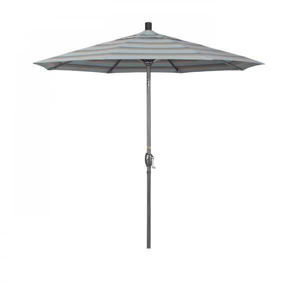 California Umbrella 7.5' Grey Aluminum Market Patio Umbrella, Sunbrella Gateway Mist - 194061338155