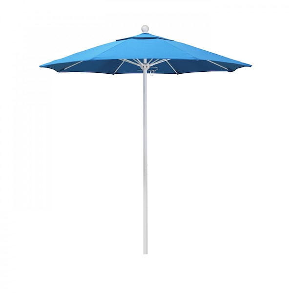California Umbrella Patio Umbrella, Octagon, 96" H, Sunbrella Fabric, Canvas Cyan - 194061004869